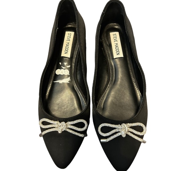 Steve Madden black with bow Elian ballet flats - Picture 1 of 9